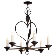 Lampadario italiano a 6 bracci in ferro battuto di Randy Esada Designs per PROSPR