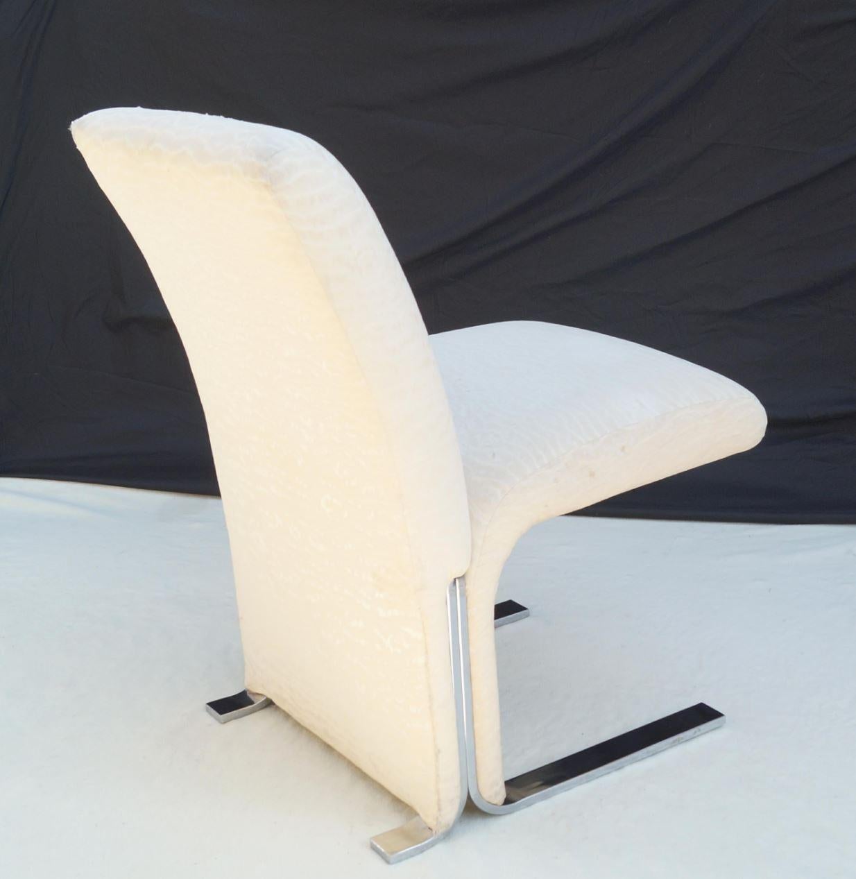 Italian 6 Mid-Century Modern Contemporary Cantilever Chrome Dining Room Chairs (chaises de salle à manger) en vente 2