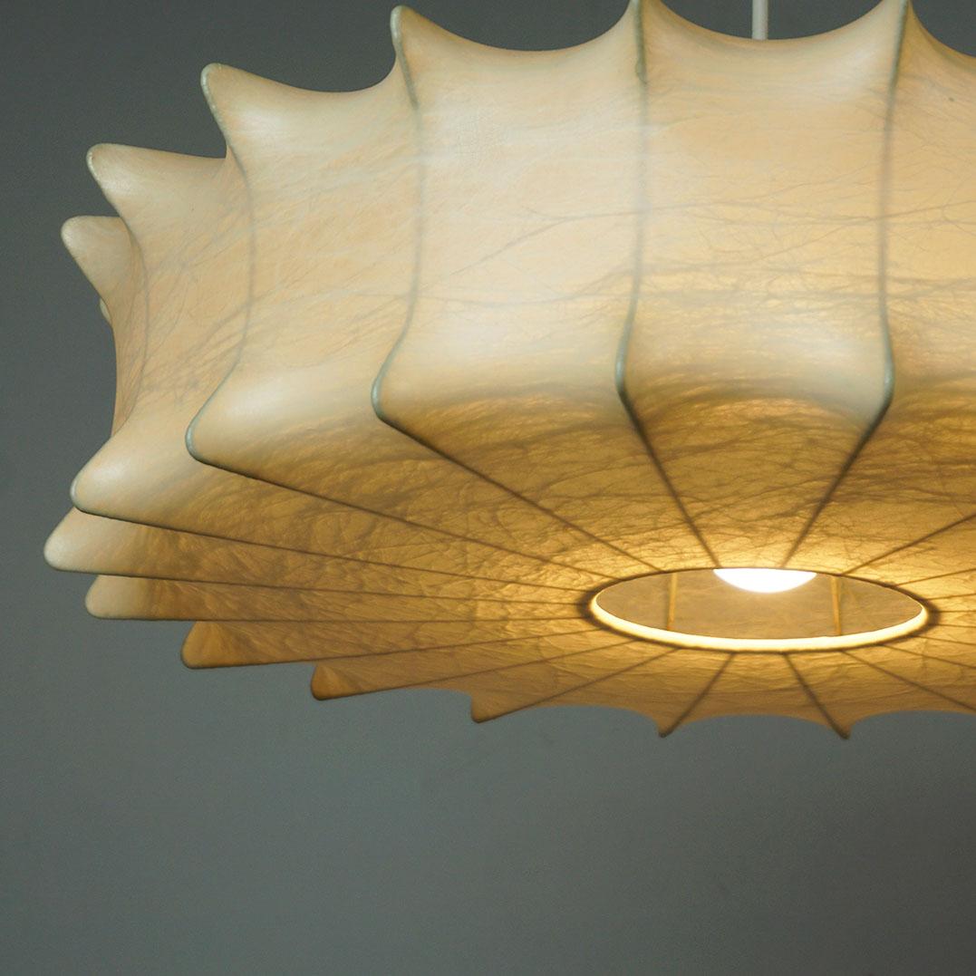 Steel Italian 60s Cocoon Pendant Lamp attr. to Castiglioni for Flos