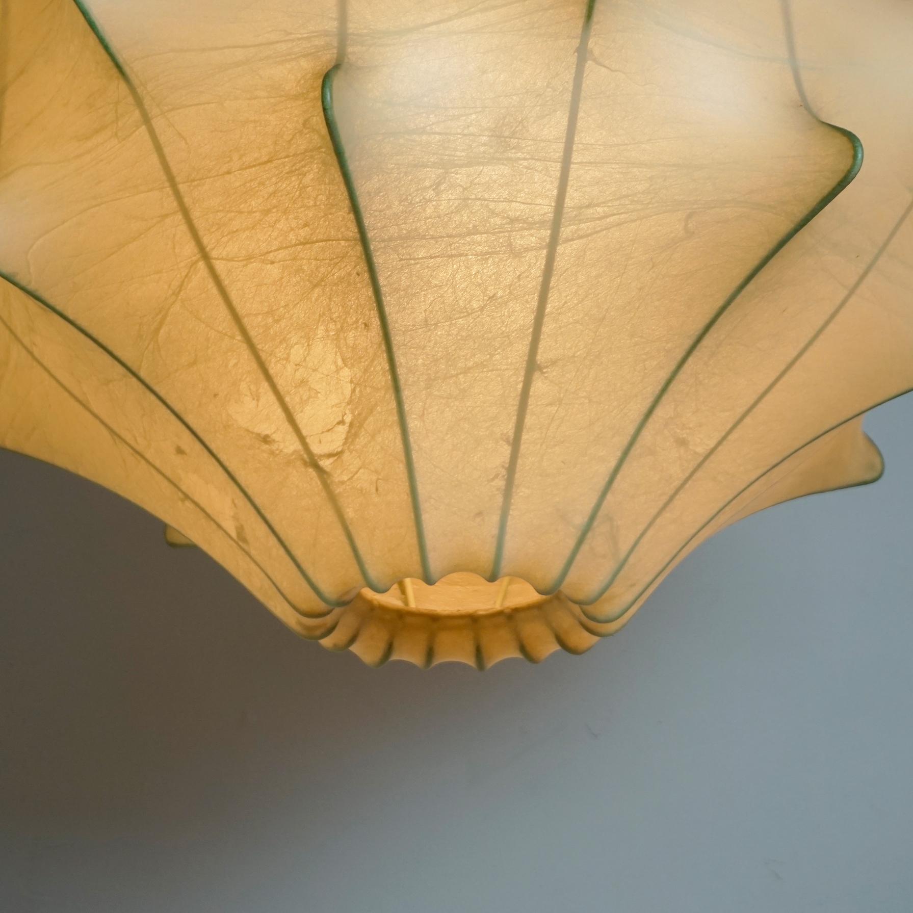 Spun Italian 60s Cocoon Pendant Lamp in the Style of Castiglioni and Flos
