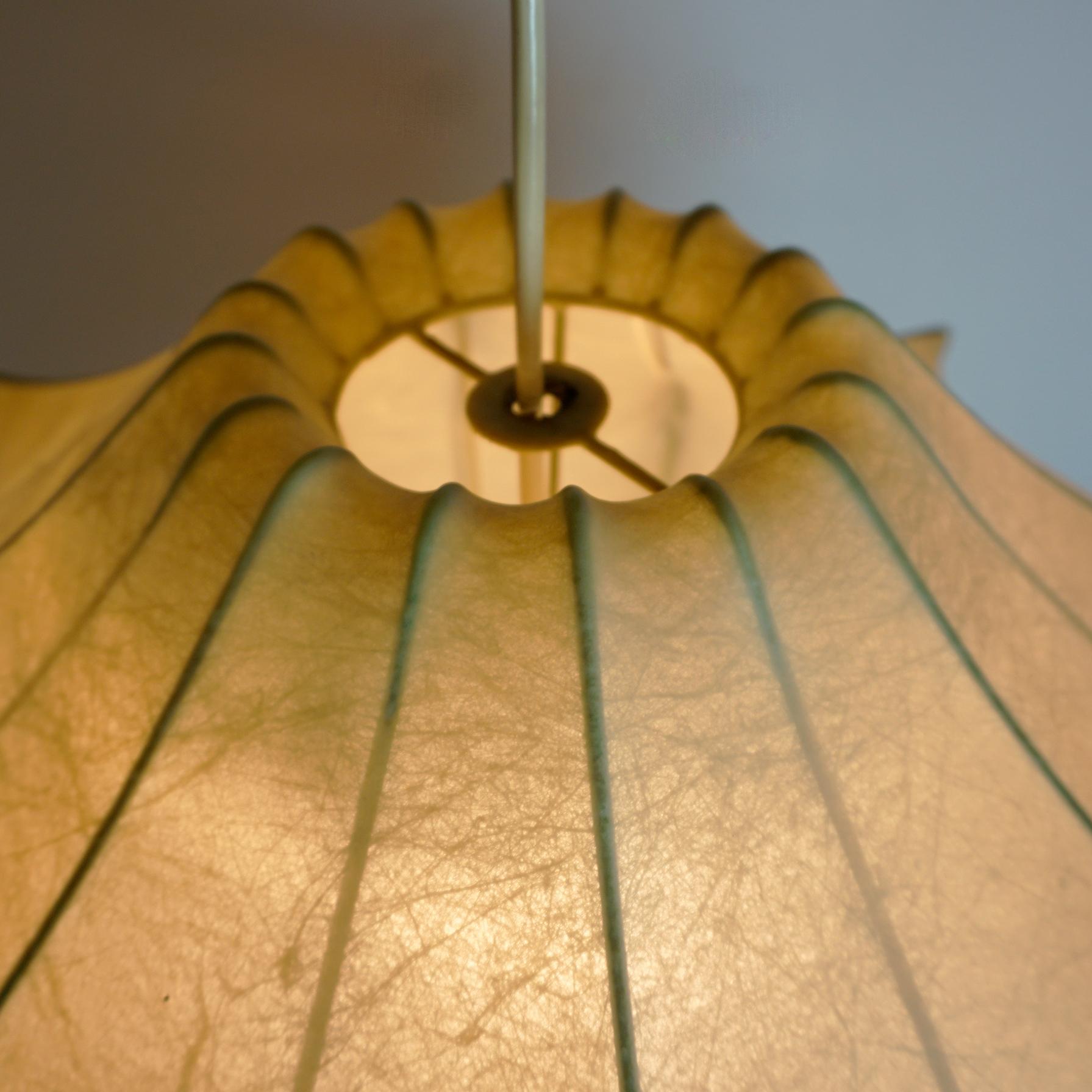 Mid-20th Century Italian 60s Cocoon Pendant Lamp in the Style of Castiglioni and Flos