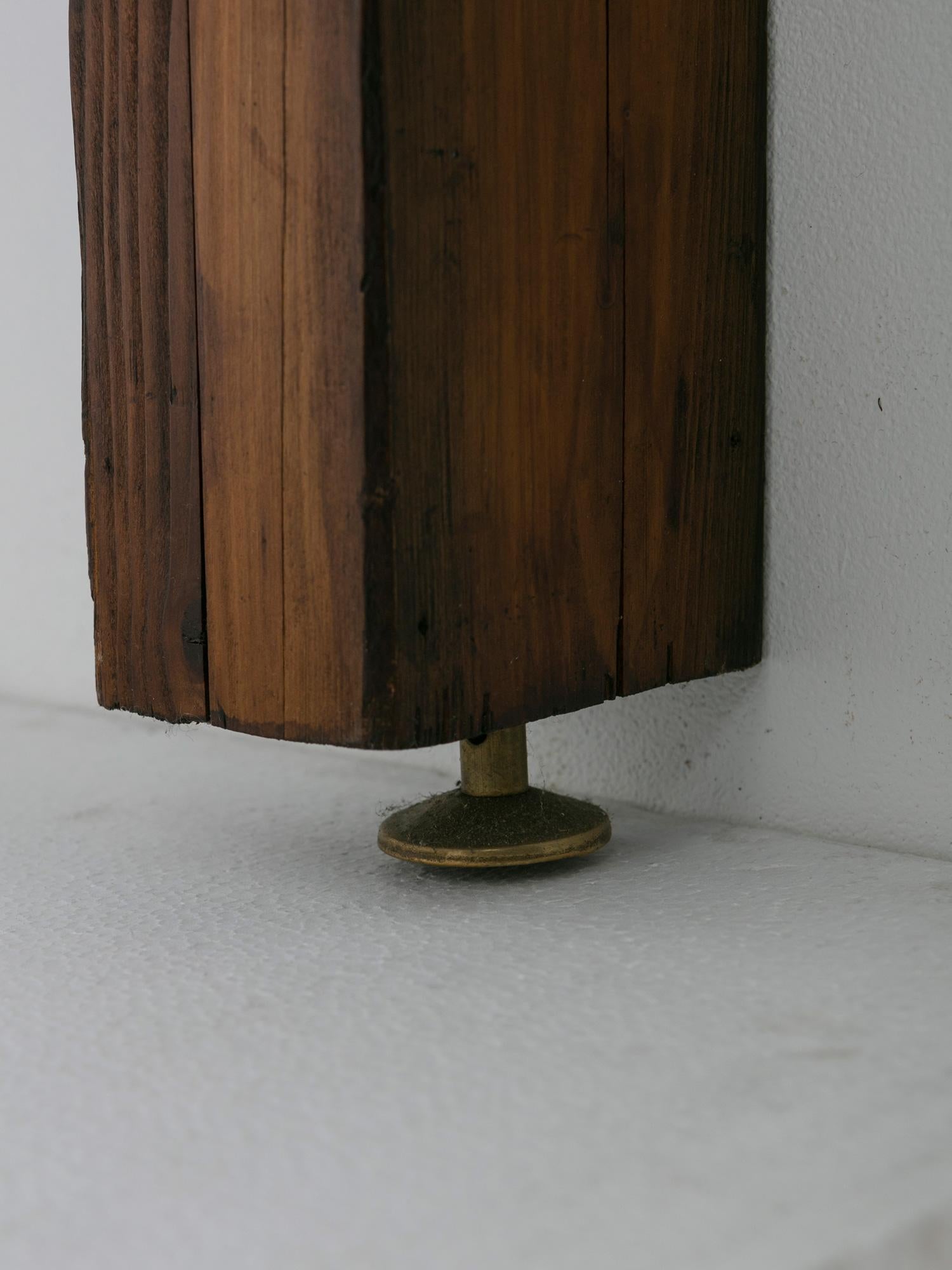 Brass Large Modular Wood Bookcase, Italy, 1960s For Sale