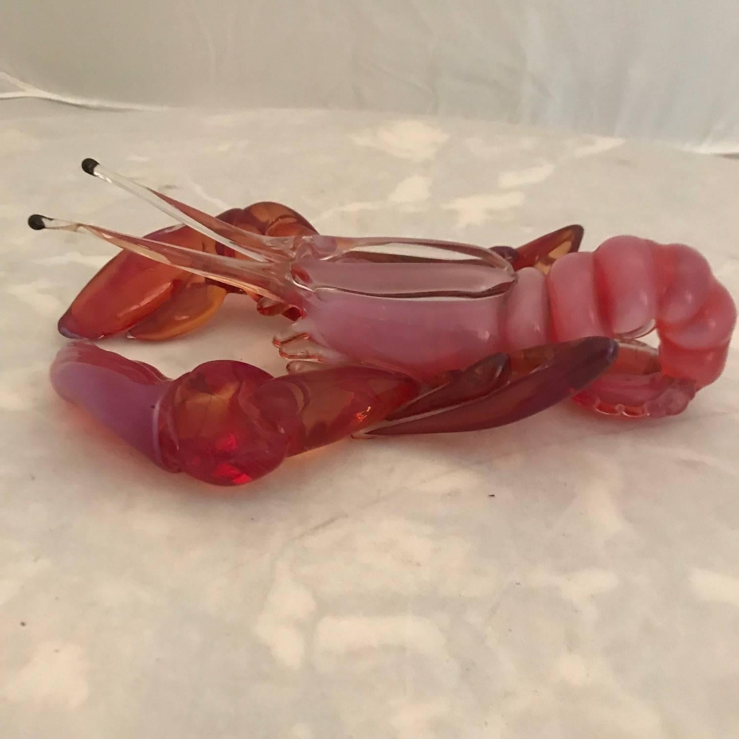 Finest quality Murano glass sculpture of the lobster, Italian, 1960s.