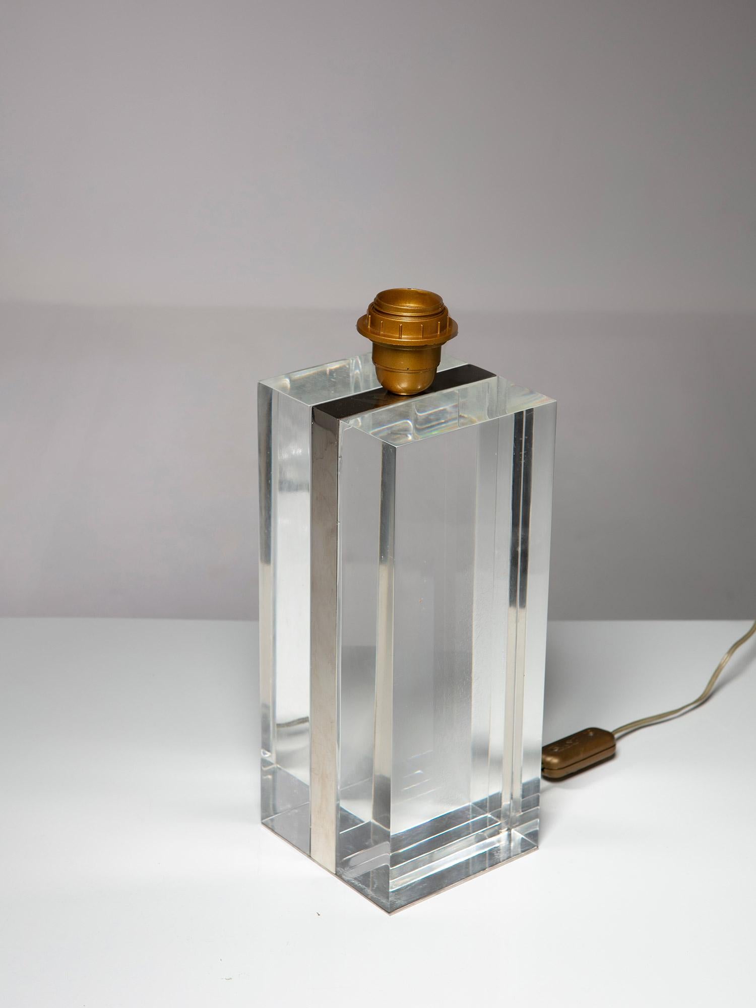 Chrome and Plexiglass Table Lamp, Italy, 1960s For Sale 2