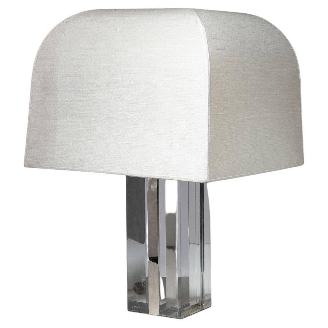 Chrome and Plexiglass Table Lamp, Italy, 1960s For Sale