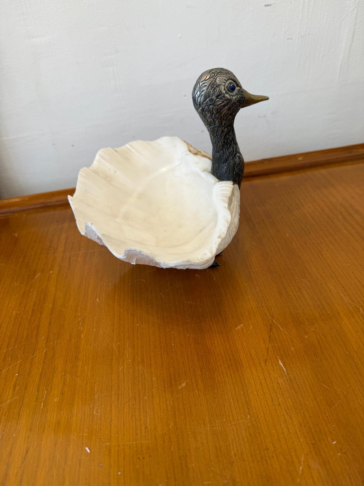 Pato de concha de almeja italiano plateado de los años 60 Por Gabriella Binazzi Italiano en venta