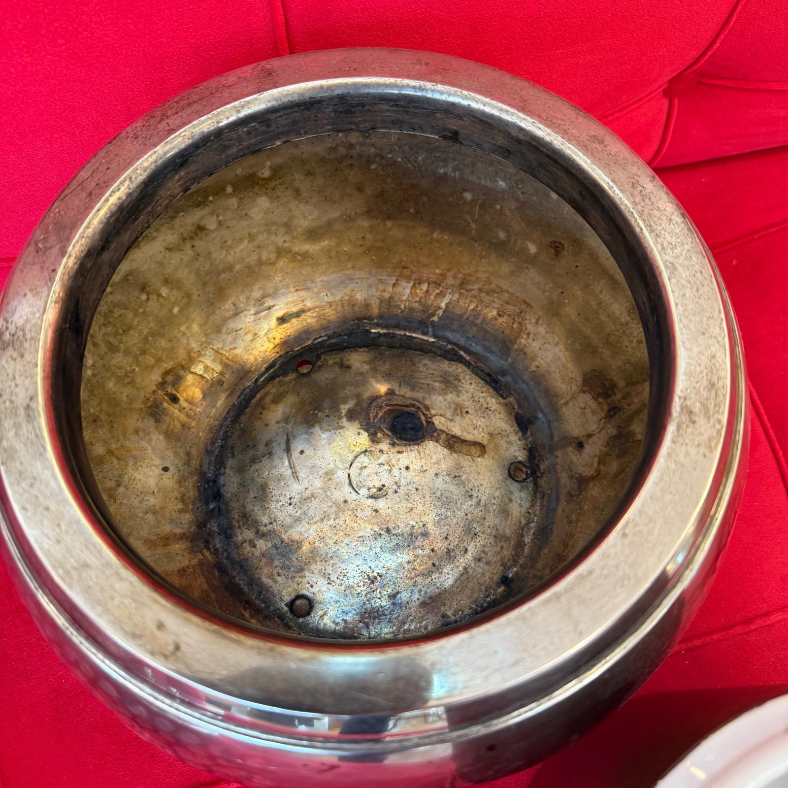 Secchiello per il ghiaccio italiano degli anni '60 placcato in argento a forma di mela in vendita 3