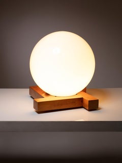 Italian 60s Wood Table Lamp by Gigi Capriolo for Bishop, Milano