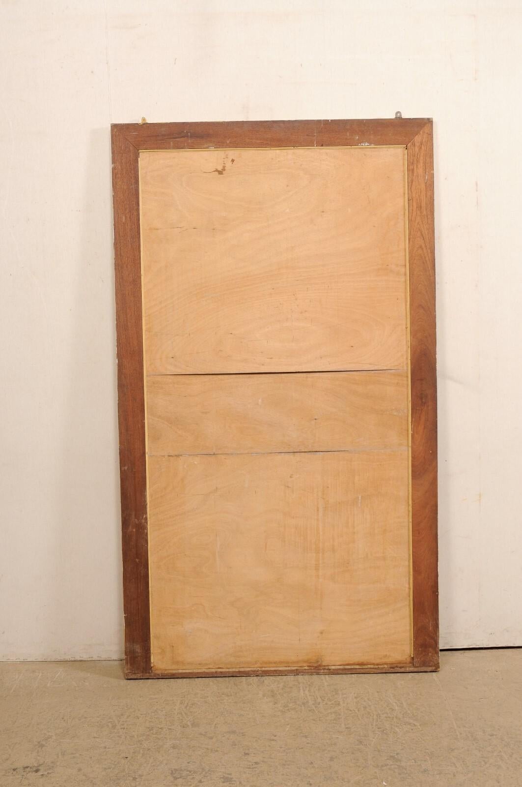 Italian 7 Ft Tall  Wall Mirror w/Painted Wood Surround & Clean Lines, 19th C. For Sale 4