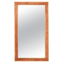 Antique Italian 7 Ft Tall  Wall Mirror w/Painted Wood Surround & Clean Lines, 19th C.