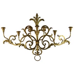 Vintage Italian 7 Lite  Applique murale ou sculpture surdimensionnée