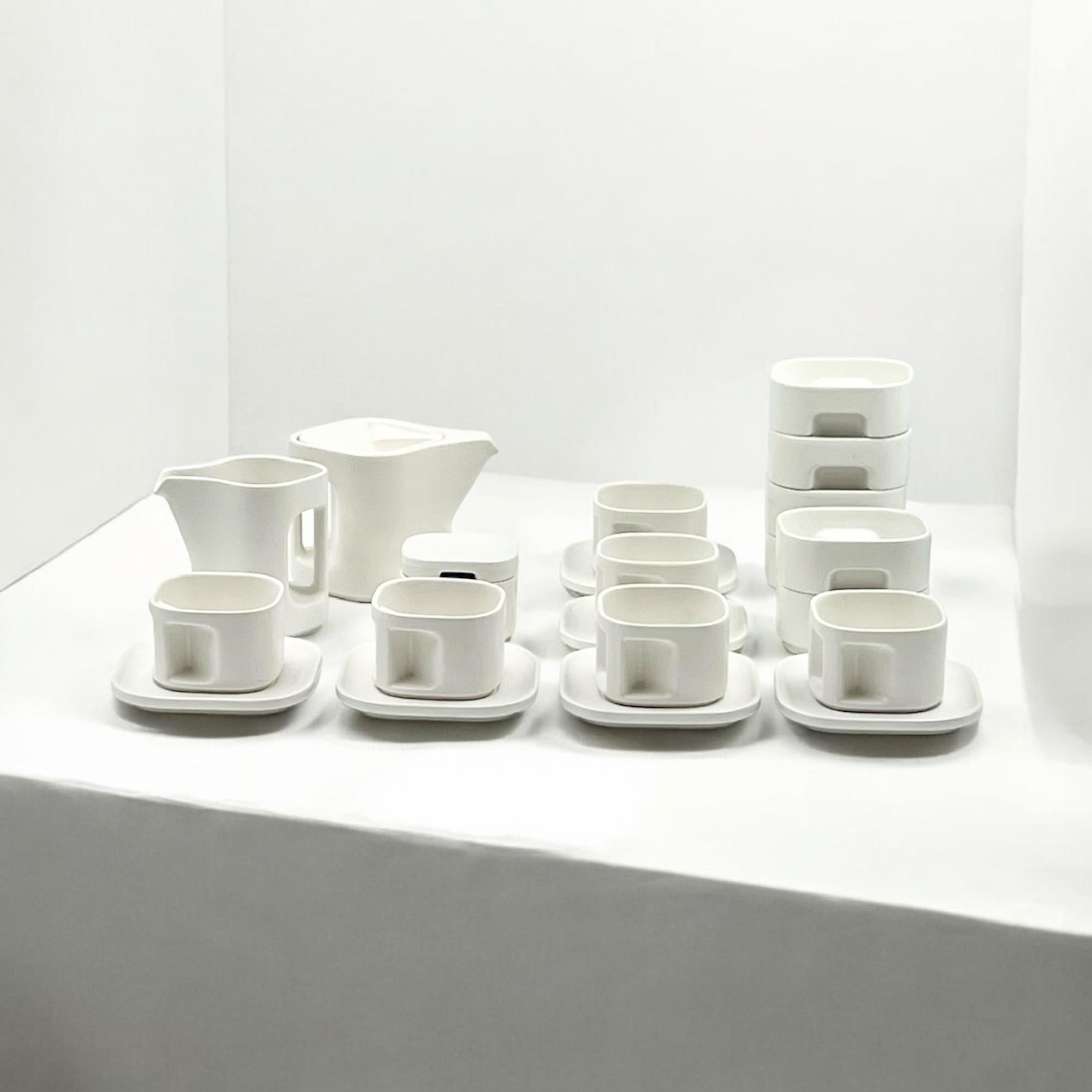 Italian 70s Ceramic Coffee Tea Set by Makio Hasuike Arnolfo Di Cambio Series In Good Condition In San Benedetto Del Tronto, IT