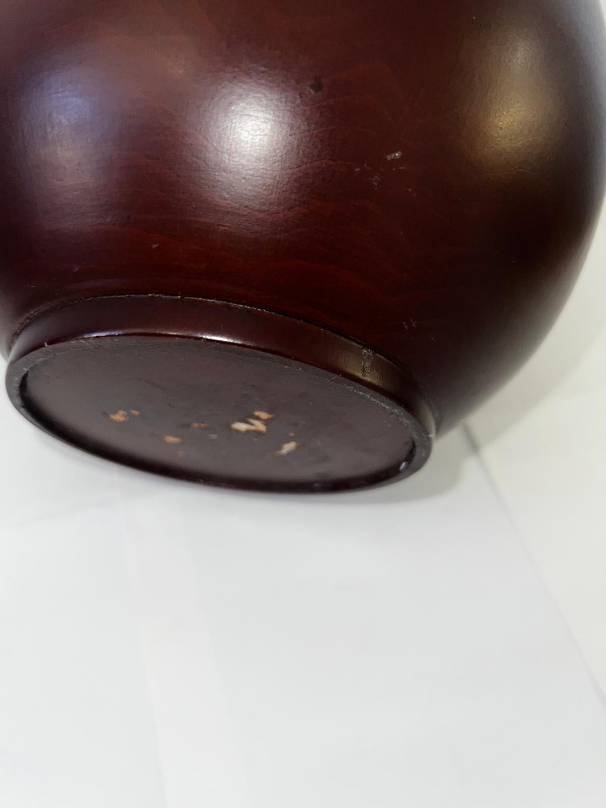 Late 20th Century Italian 70's Circular Ice Bucket In Teak Chrome For Sale