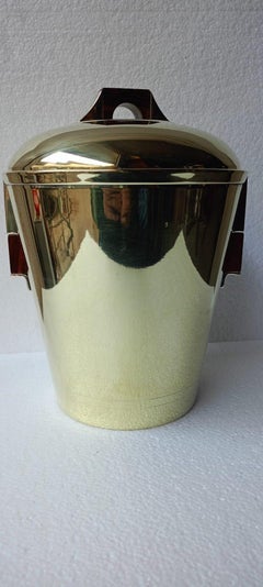 Italian 70's Ice Bucket Silver Plated Brass By Giuliano Bossi