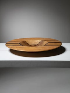 Centrotavola rotondo in Wood, Italia, anni '70