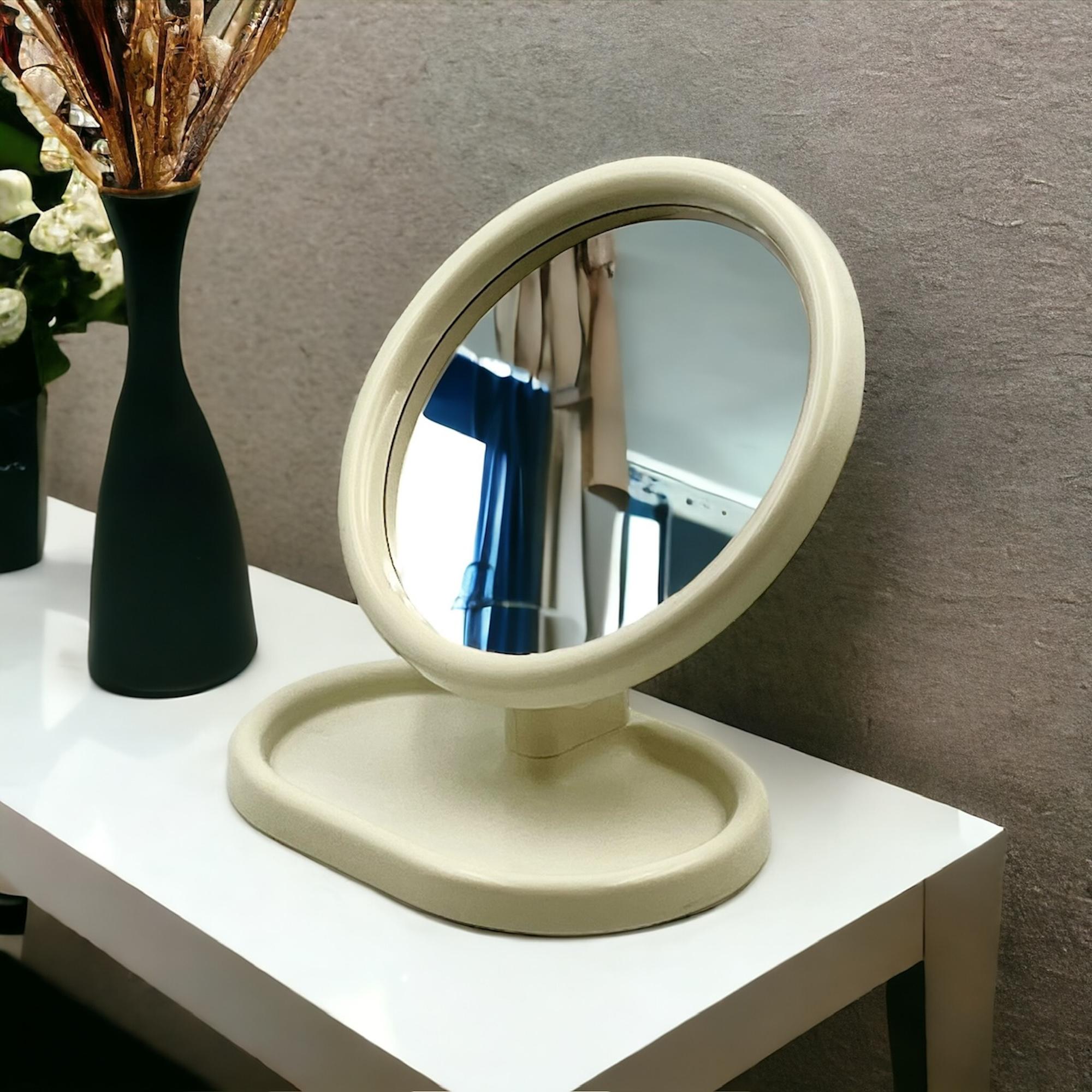 Italian 70s Space Age Design Round Vanity Mirror by Olaf Von Bohr for Gedy 5