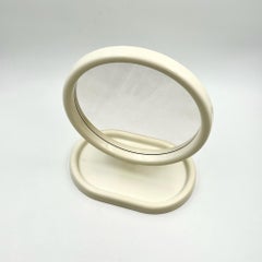Italian 70s Space Age Design Round Vanity Mirror by Olaf Von Bohr for Gedy