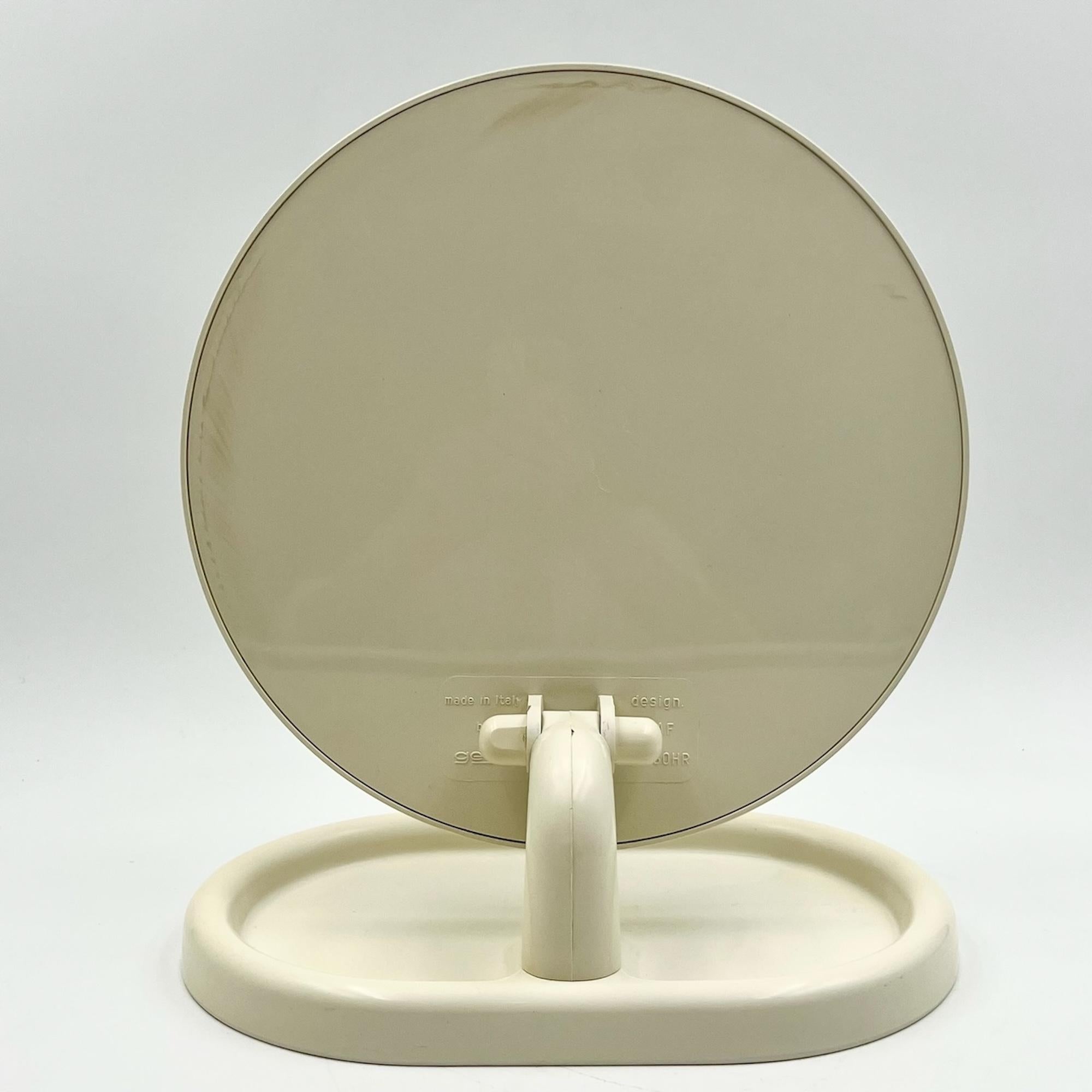 Plastic Italian 70s Space Age Design Round Vanity Mirror by Olaf Von Bohr for Gedy