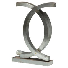 Italian 70s Steel Geometric Sculpture