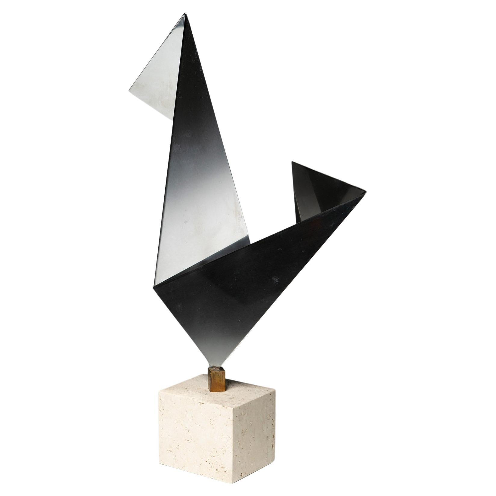 1972 Italian Abstract Brut Steel Sculpture at 1stDibs