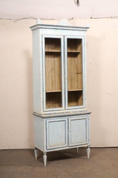 Italian 8+ Ft Tall Hutch, Soft Blue Finish