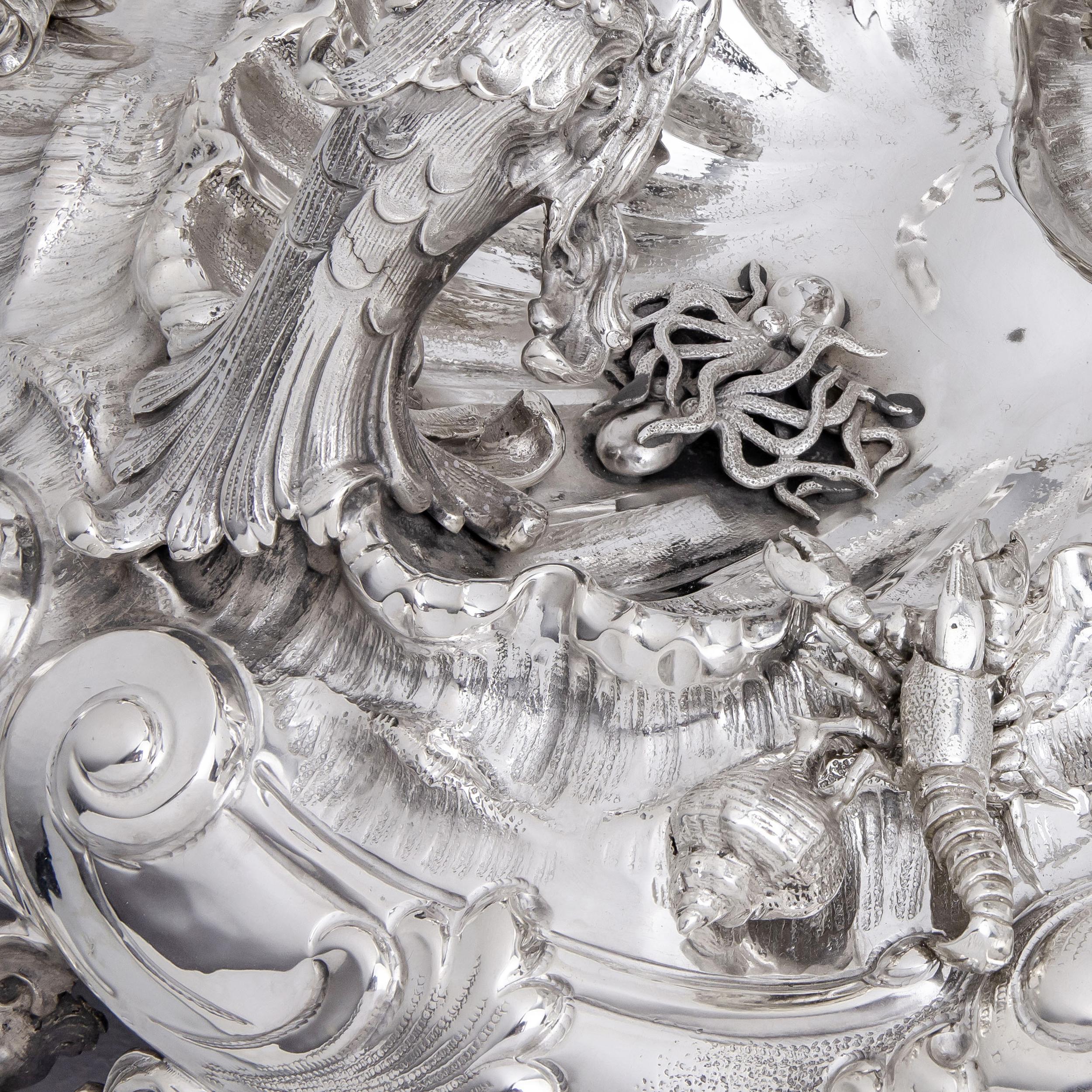 Italian .800 Silver Fountain of Neptune by Eugenio & Angelo Orefice For Sale 2