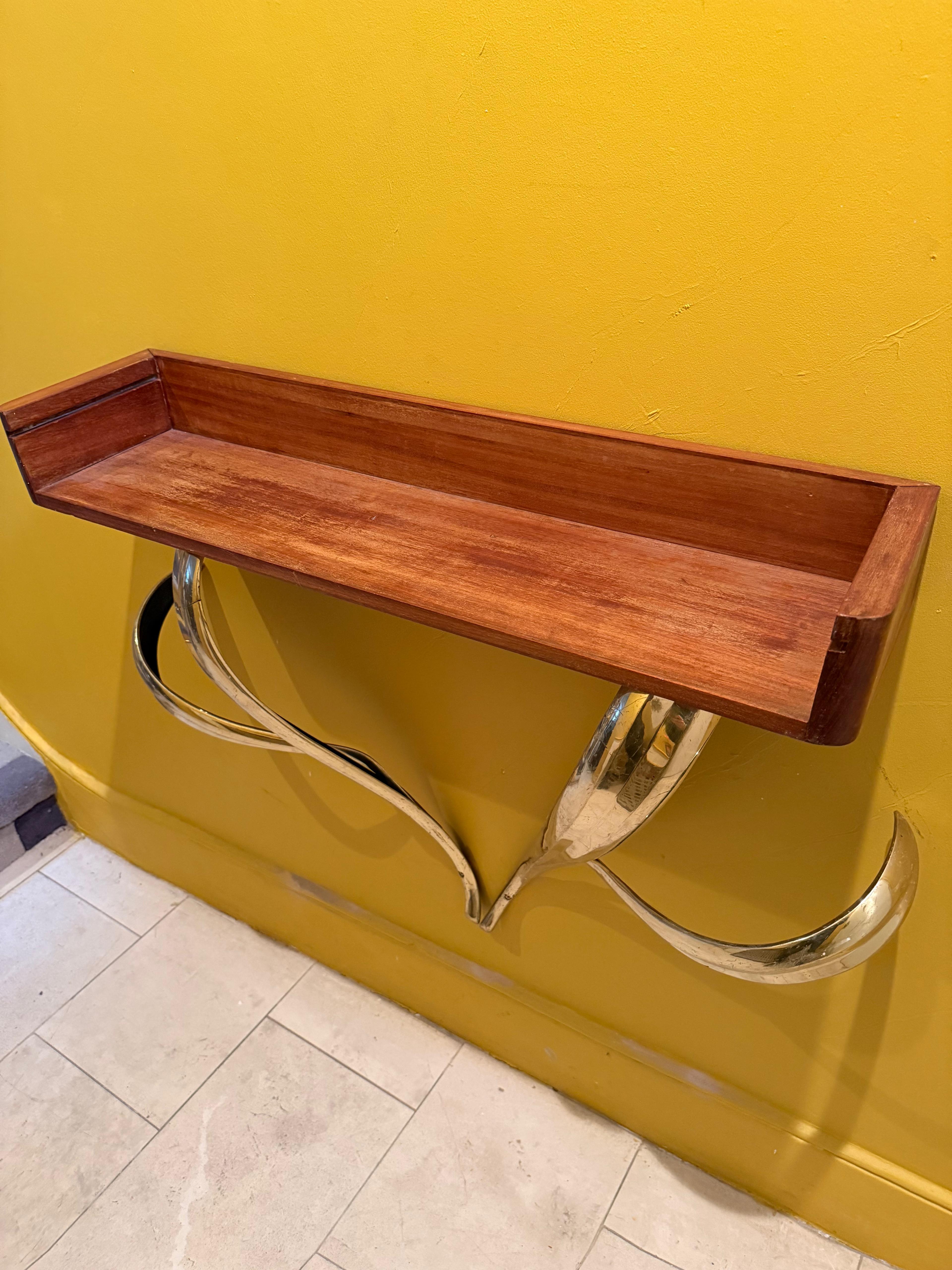 Italian 80's Console Table Or Wall Shelf In The Style Of The STACKLAB Chapado en venta