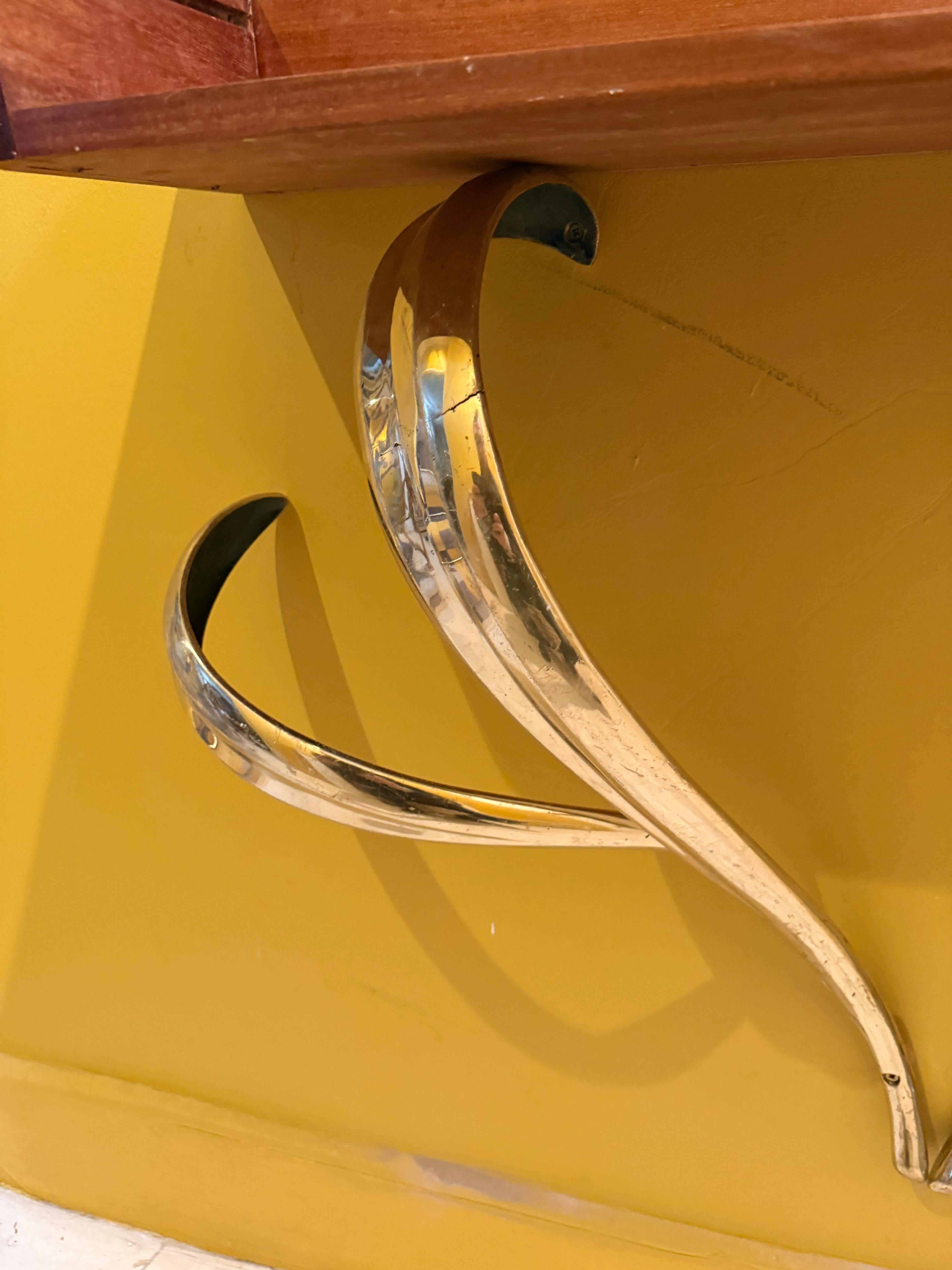 Italian 80's Console Table Or Wall Shelf In The Style Of The STACKLAB Metal en venta