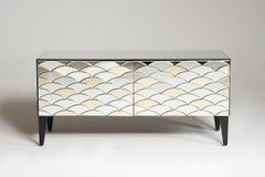Italian 80s Two Doors Mirrored Sideboard