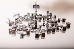 Italian, 81 Cubic Chandelier by Gaetano Sciolari, 1970s