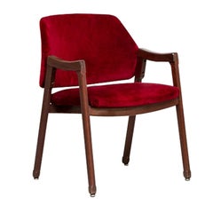 Italian 814 Beech and Velvet Armchair by Ico and Luisa Pairisi for Cassina, 1961