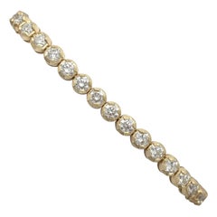 italian tennis bracelet Italian 8.50 Carat Diamond Yellow Gold Tennis Bracelet