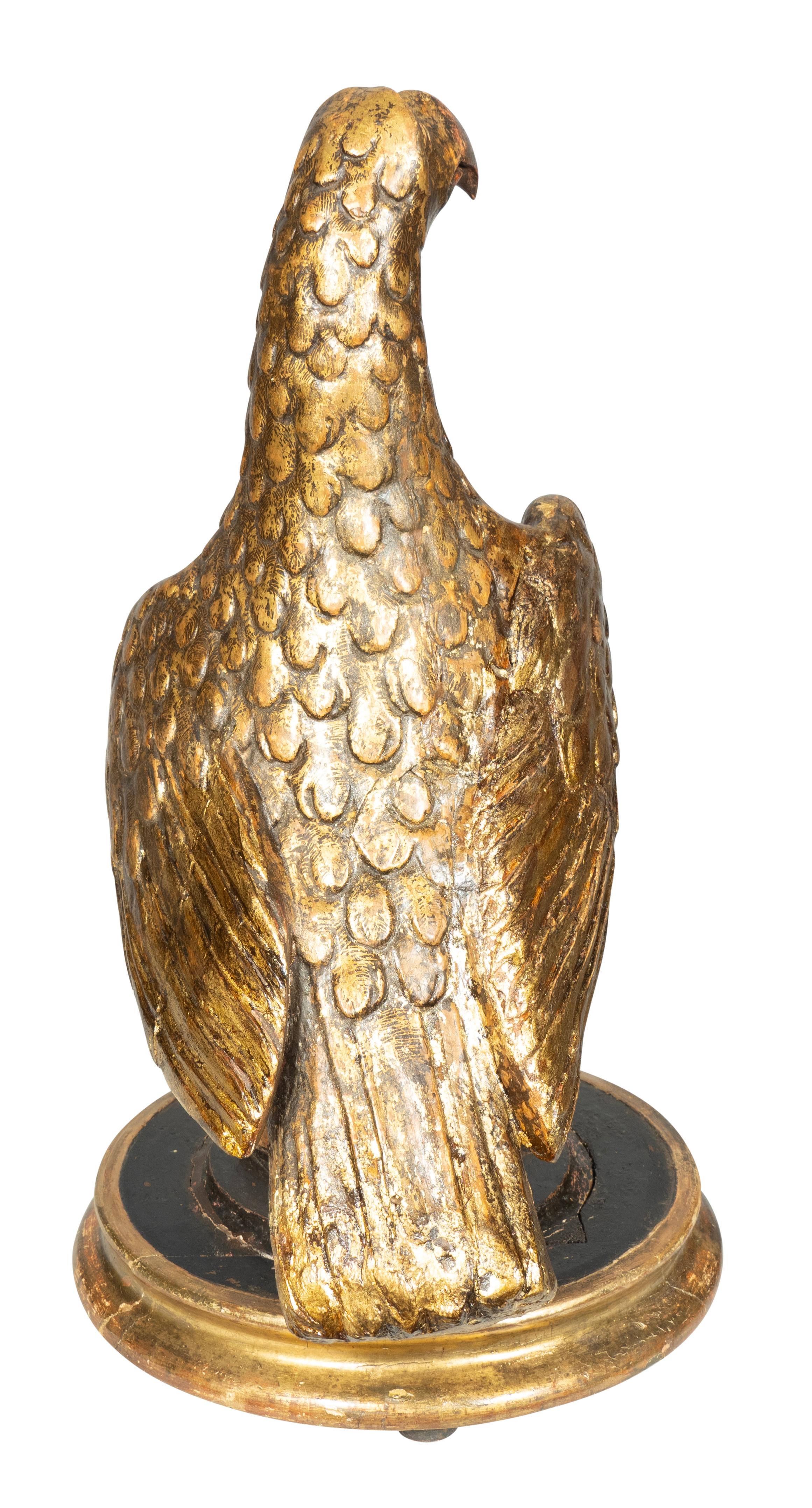 Figura italiana de madera dorada de águila del siglo VIII Italiano en venta