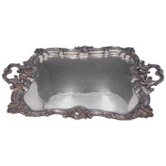 Italian .950 Silver Tea Tray Louis XV Style Rococo Border 147.5ozt, circa 1815