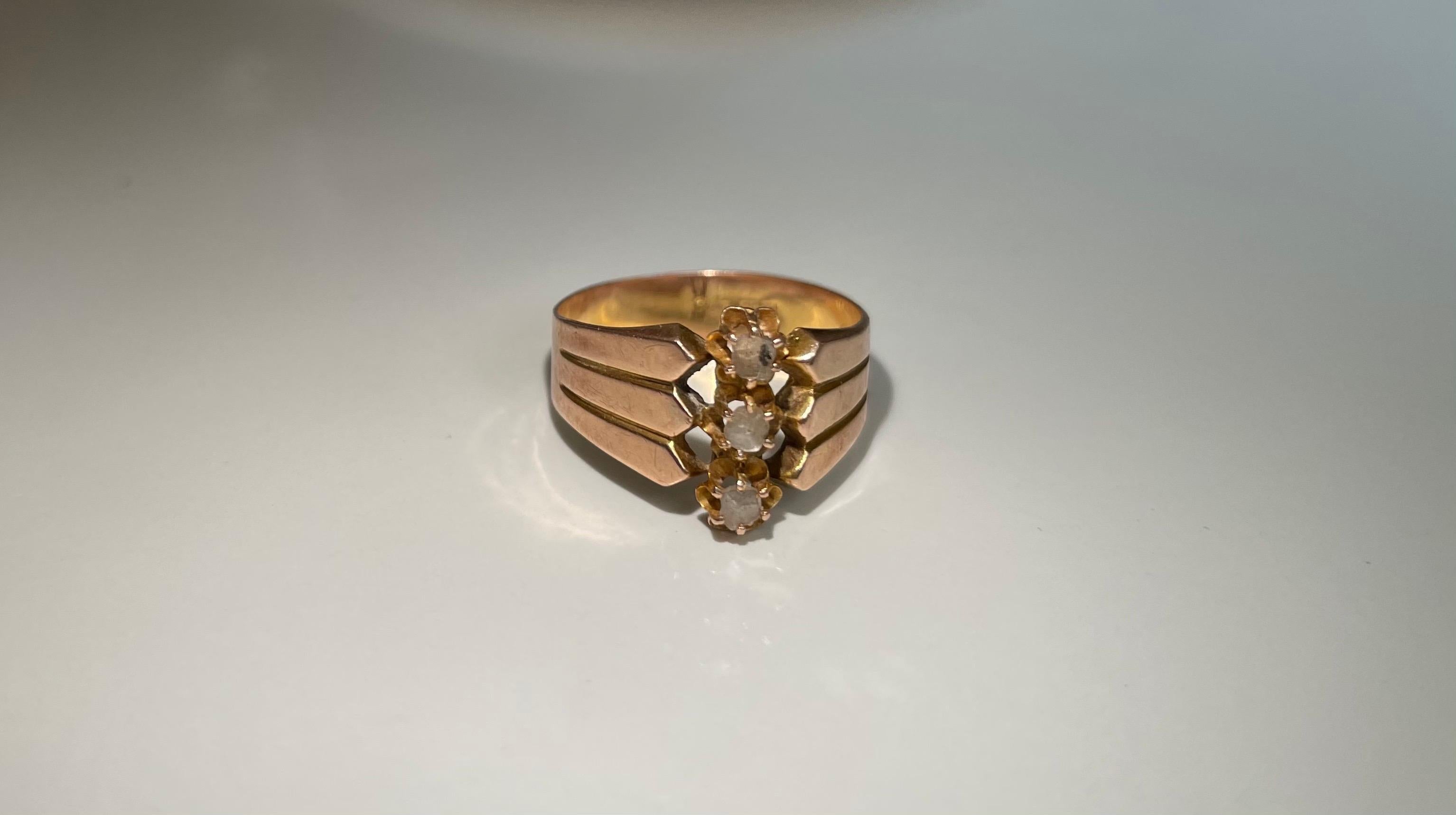 Hand-Crafted Italian 9kt Gold Art Deco Ring