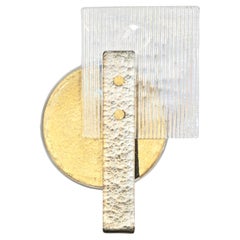 Italian Abstract Modern Gold Silver and Crystal Murano Glass Sconce