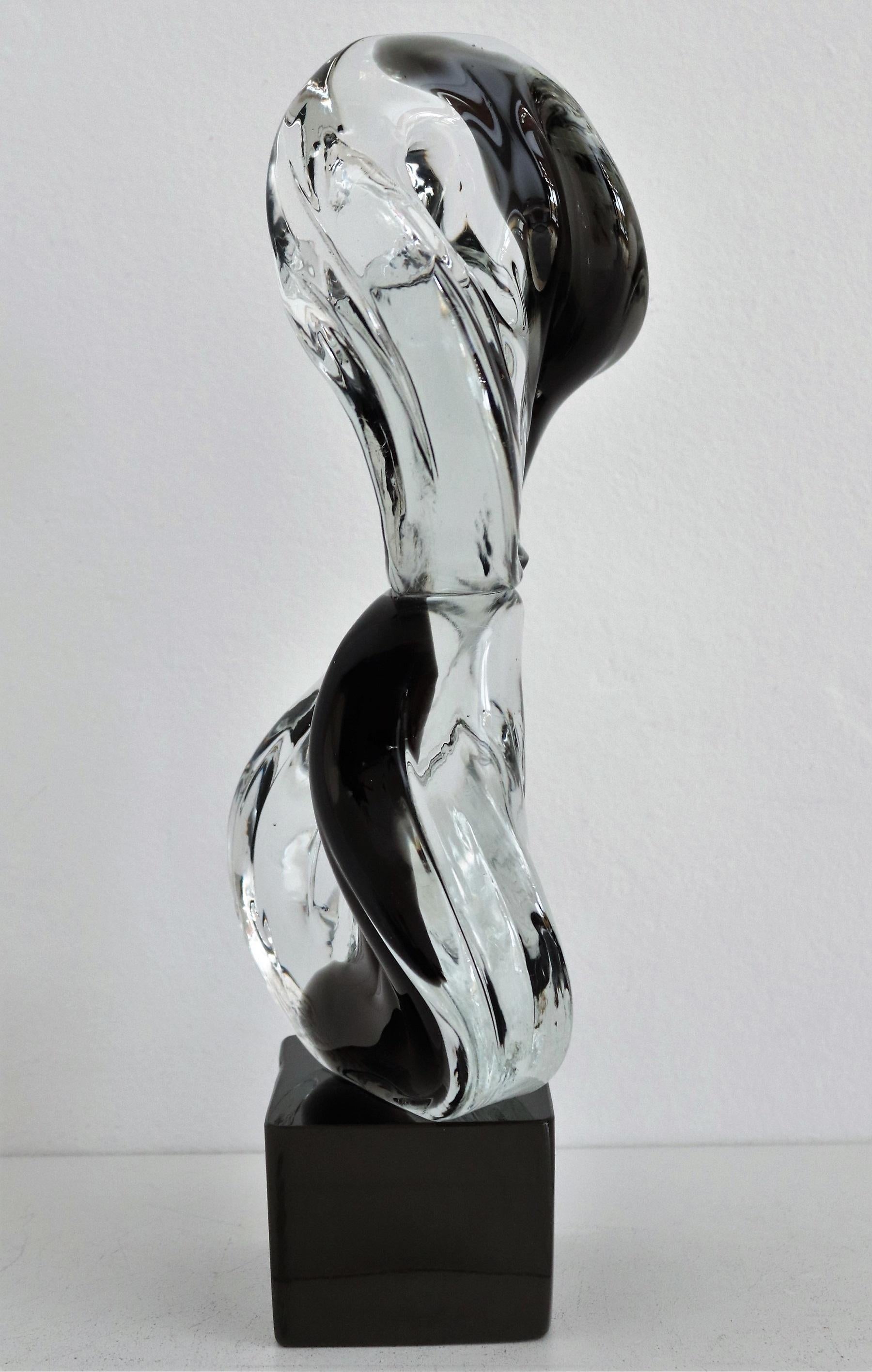 Italian Abstract Murano Glass Sculpture by Livio Seguso, 1970s In Good Condition In Morazzone, Varese