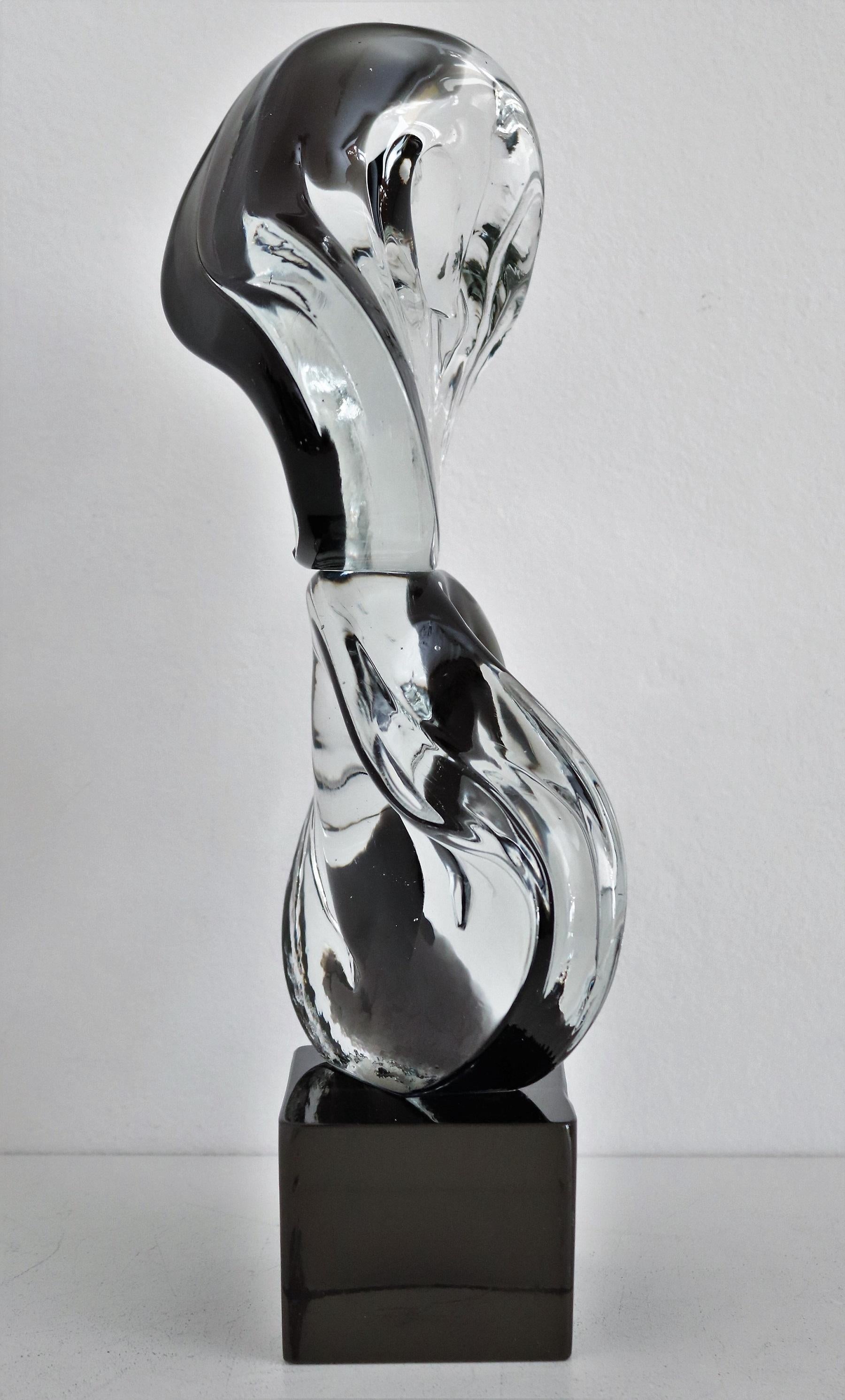 Italian Abstract Murano Glass Sculpture by Livio Seguso, 1970s 1