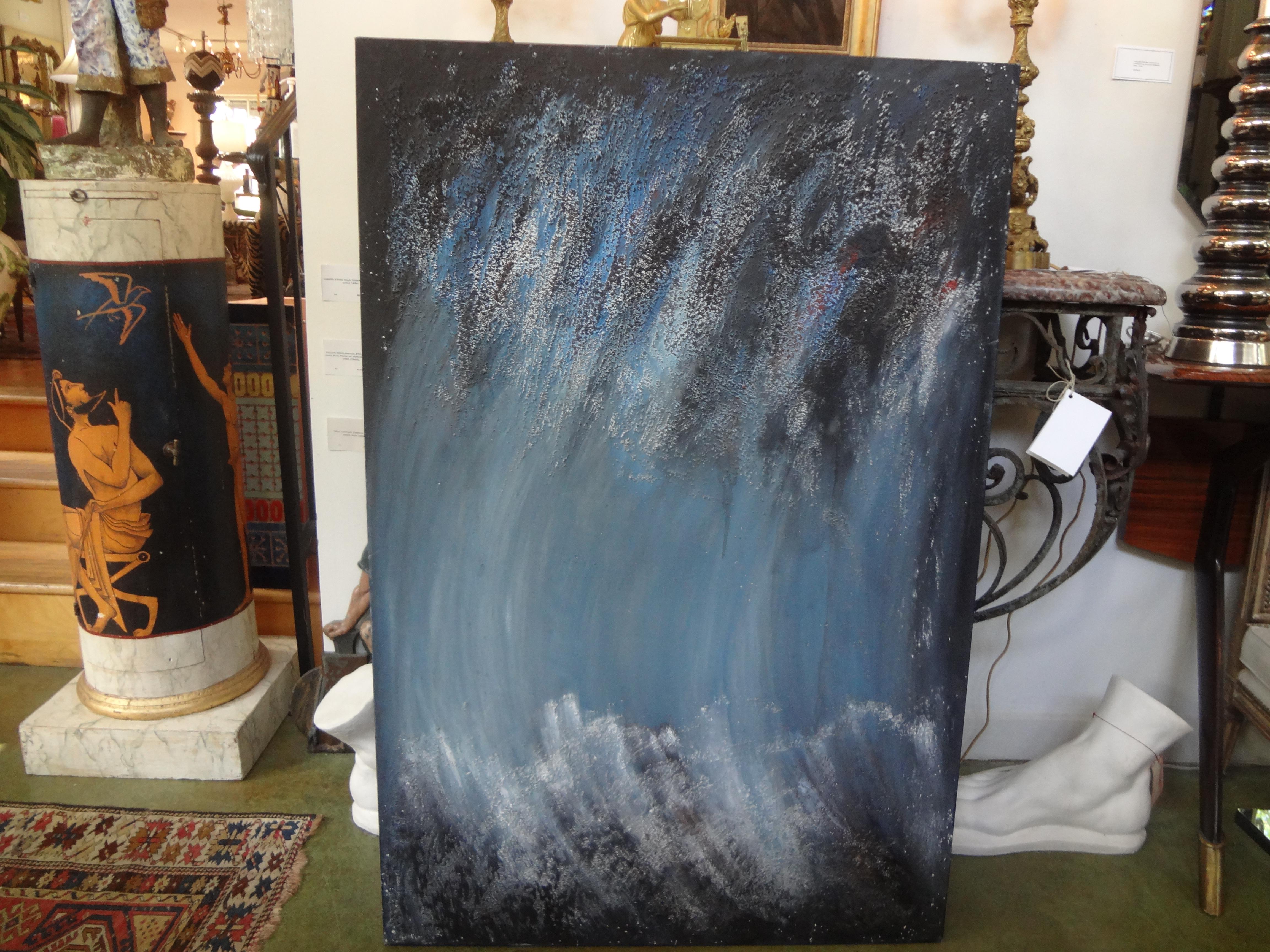 Italian Abstract oil on canvas by Fausta Dossi, Milan, 2008.
Stunning abstract oil on canvas by noted Italian artist from Milan, Fausta Dossi, dated 2008.
Title: Acqua 
Copy of artist's gallery catalog included with the sale. See attached