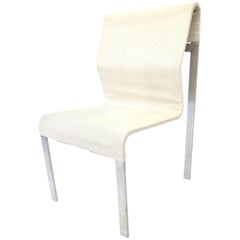 Italian Abstract Sculptural Steel and Fabric Corset Side Chair