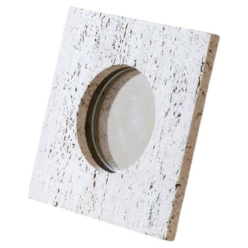Italian Abstract Travertine Square Sculpture, c1970s For Sale