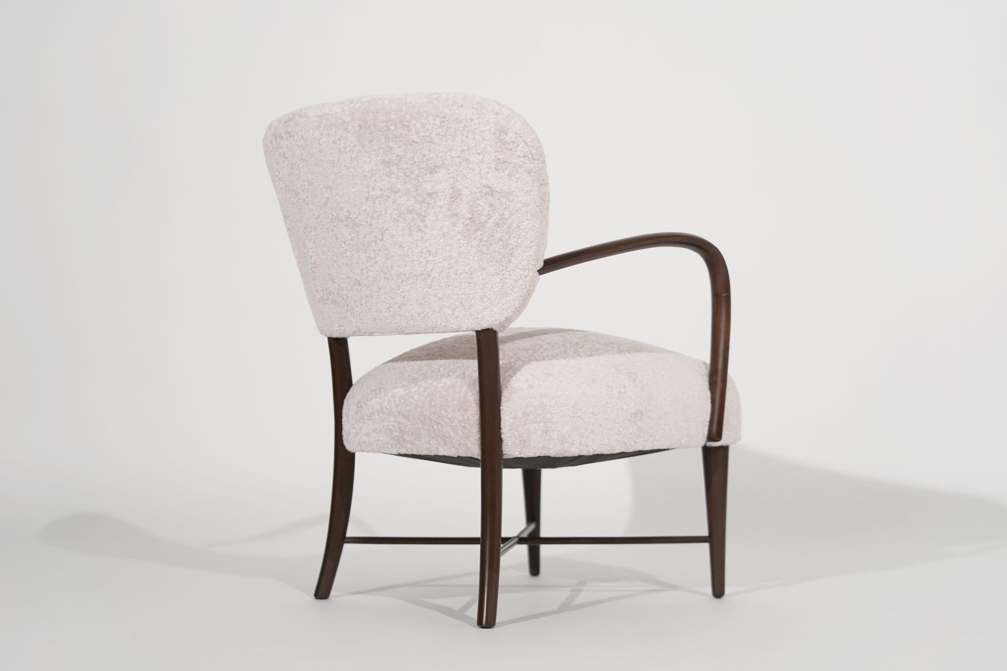 Mid-Century Modern Italian Accent Chair in Wool, C. 1950s