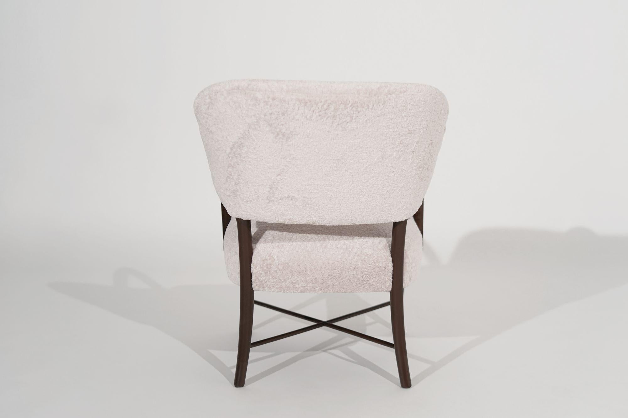 Italian Accent Chair in Wool, C. 1950s In Excellent Condition In Westport, CT