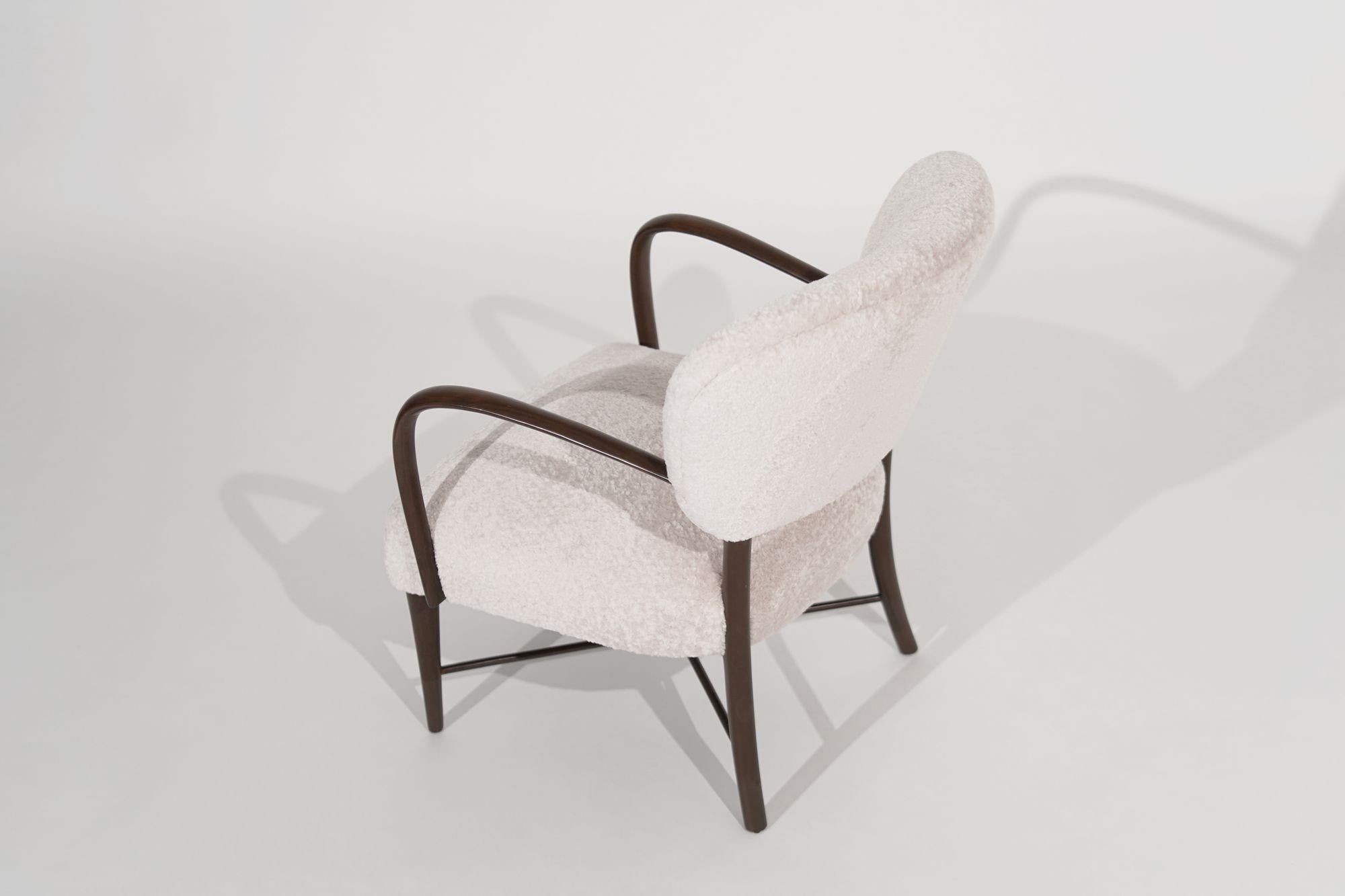 20th Century Italian Accent Chair in Wool, C. 1950s