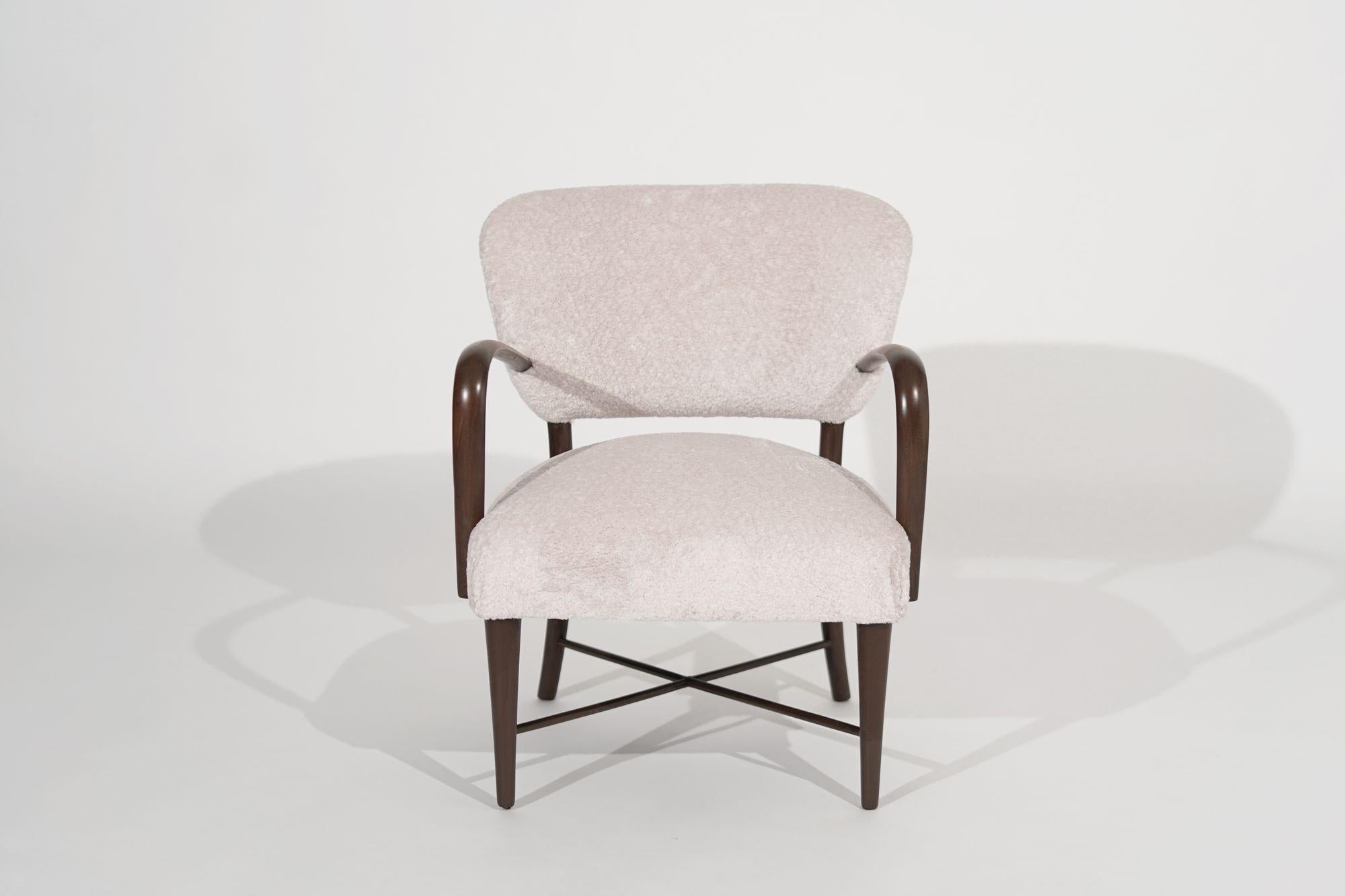 Italian Accent Chair in Wool, C. 1950s 1