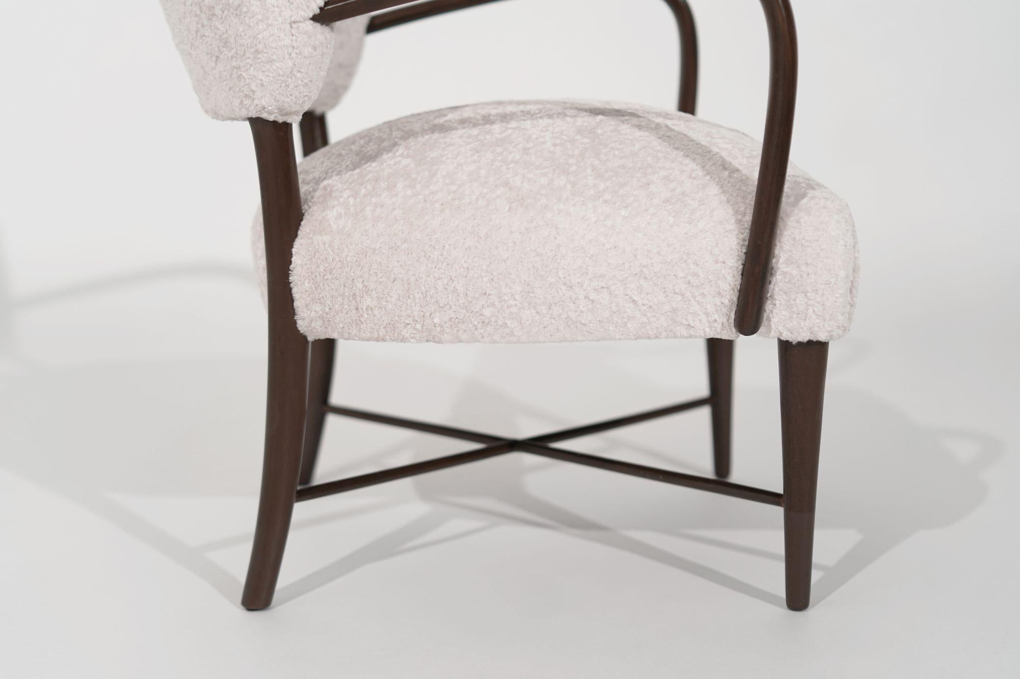 Italian Accent Chair in Wool, C. 1950s 4