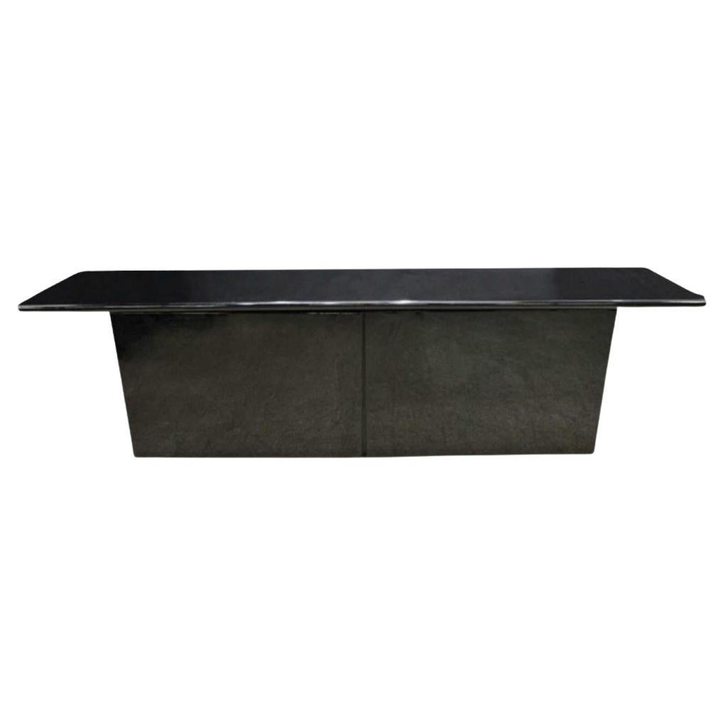 Italian Acerbis Modern Black Lacquer Sheraton Sideboard For Sale