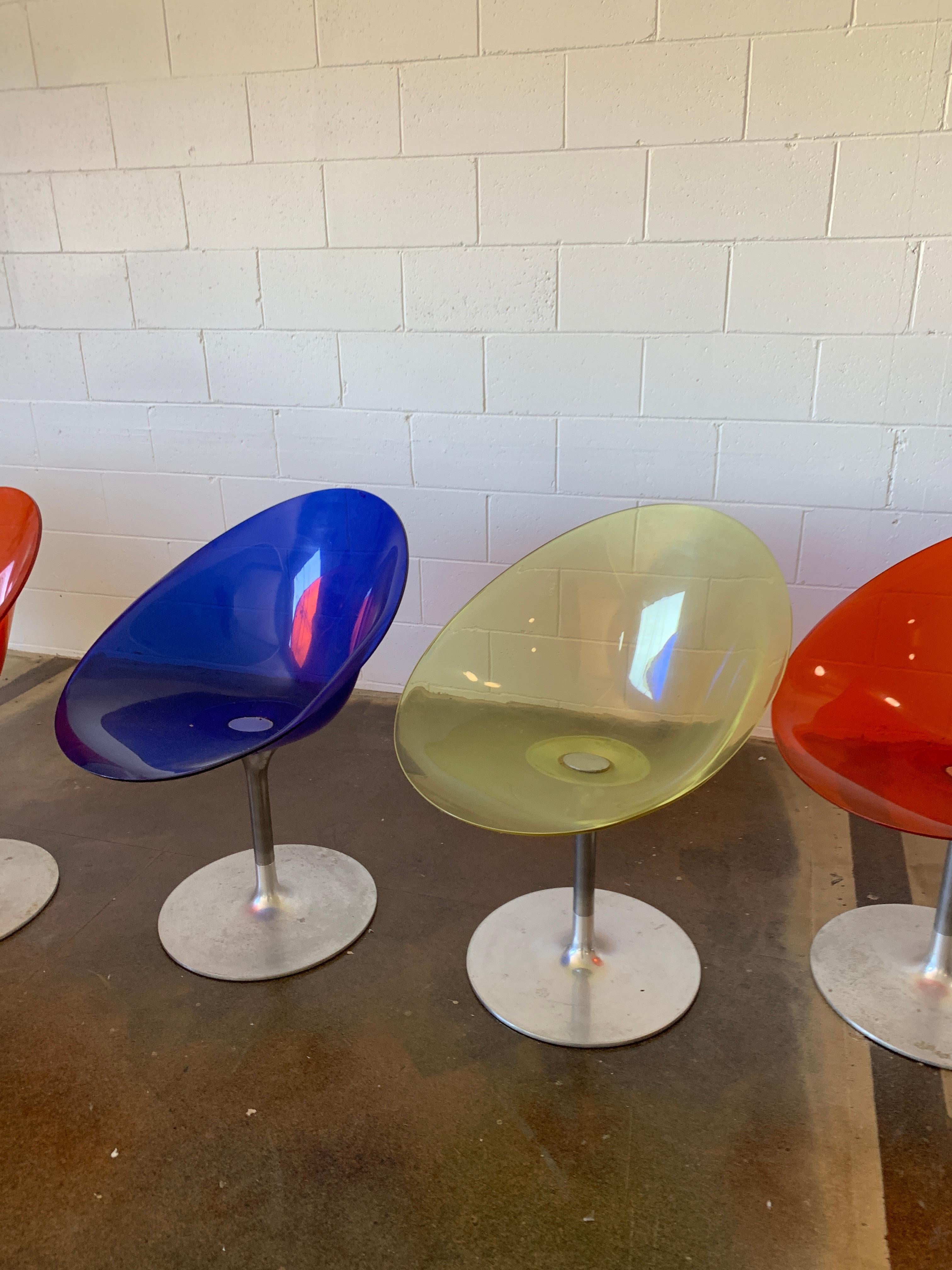Italian Acrylic Swivel Chairs by Philippe Starck for Kartell 4