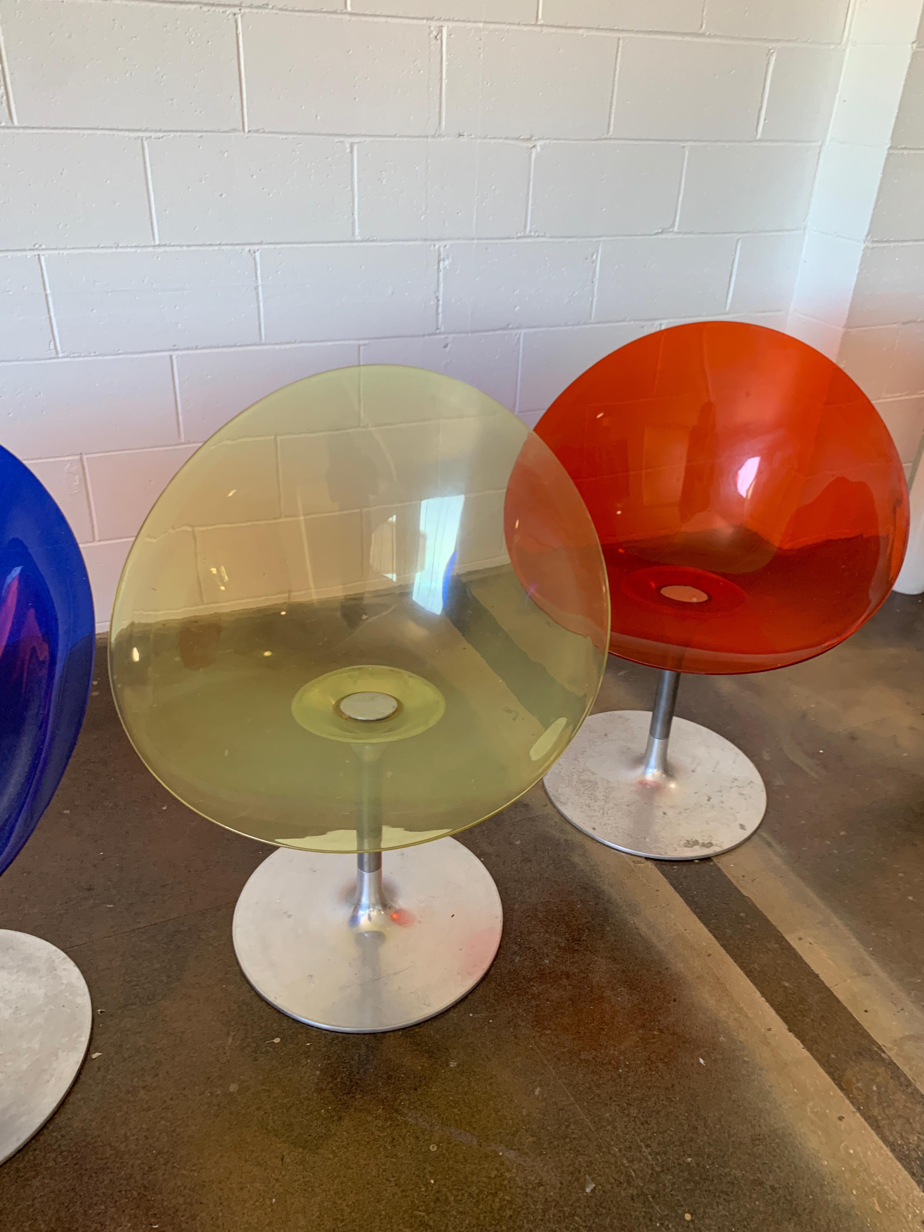 20th Century Italian Acrylic Swivel Chairs by Philippe Starck for Kartell
