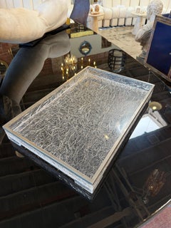 Italian Acrylic and Chrome Serving Tray, 1970s